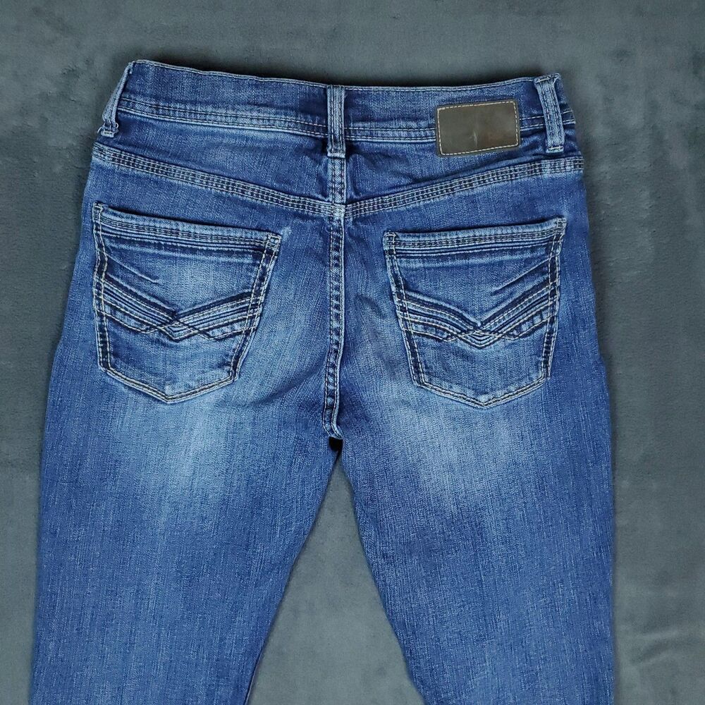 BKE Alec Skinny Jeans Mens 30x29 Blue Denim Stretch Distressed Faded Modern Fit - Picture 13 of 16